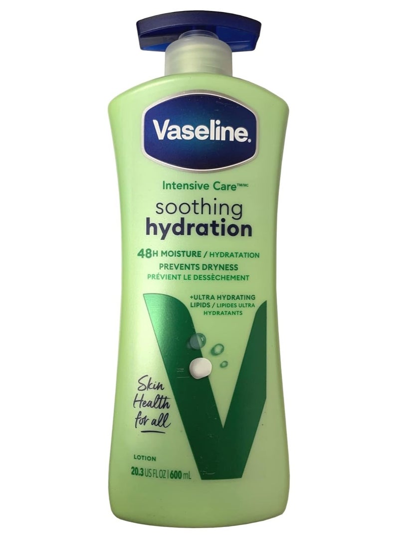 Vaseline Intensive Care Non Greasy Body Lotion with Aloe Soothe for Dry Skin, 600ml - Image 1